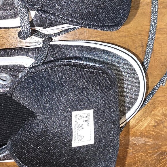 VANS Silver Lurex Glitter Old Skool Skate Shoe - Picture 3 of 16